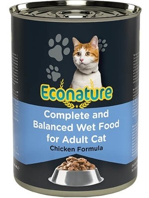 Econature konserve tavuklu kedi maması 395 gr