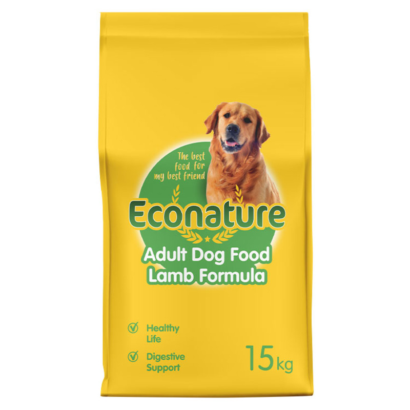 Econature sarı ambalaj kuzulu köpek maması 15 kg