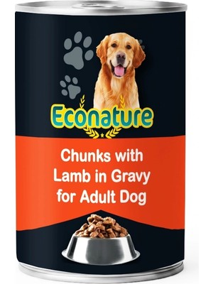 Econature konserve kuzulu köpek maması 395 gr