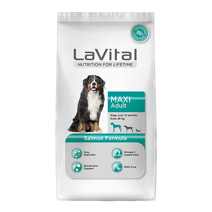 LaVital Büyük Irk Yetişkin Kuru Köpek Maması (Maxi Adult) Somonlu 13+2 KG Hediye 15 kg