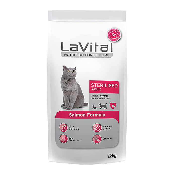 LaVital Kısırlaştırılmış Kuru Kedi Maması Somonlu 12 kg